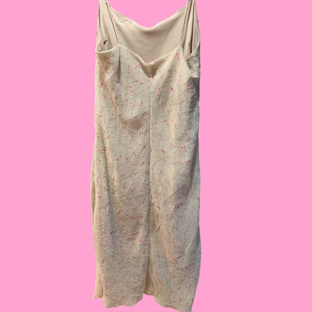 VTG Y2K Charlotte Russe Womens medium Beige Dress with Pink Floral Accents - Picture 3 of 6